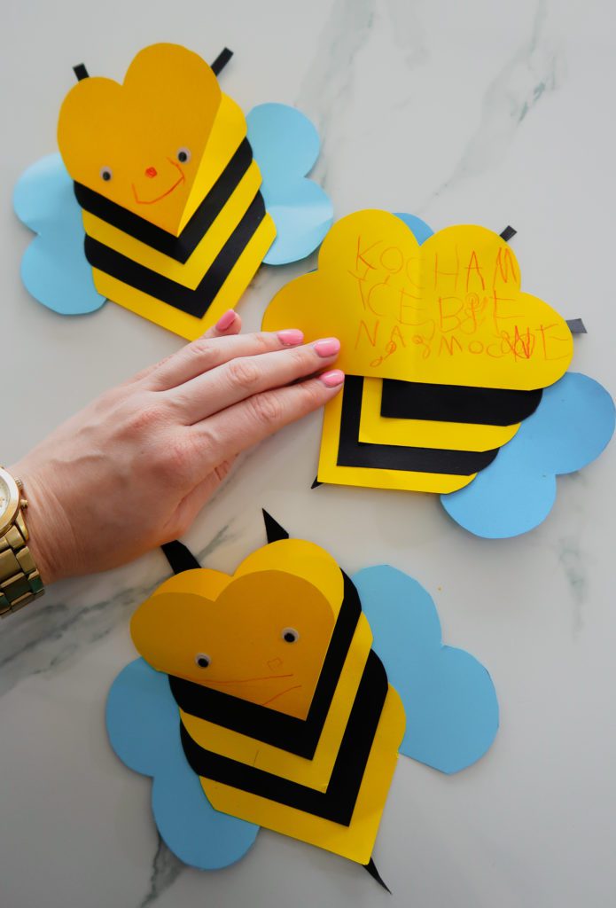 Pszczółki z Serduszek na Walentynki – Kartka Walentynkowa
